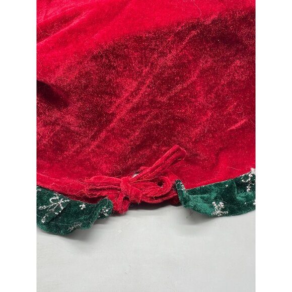 Handmade Christmas cover decor red green velveteen silver sparkle stars READ - Picture 7 of 7